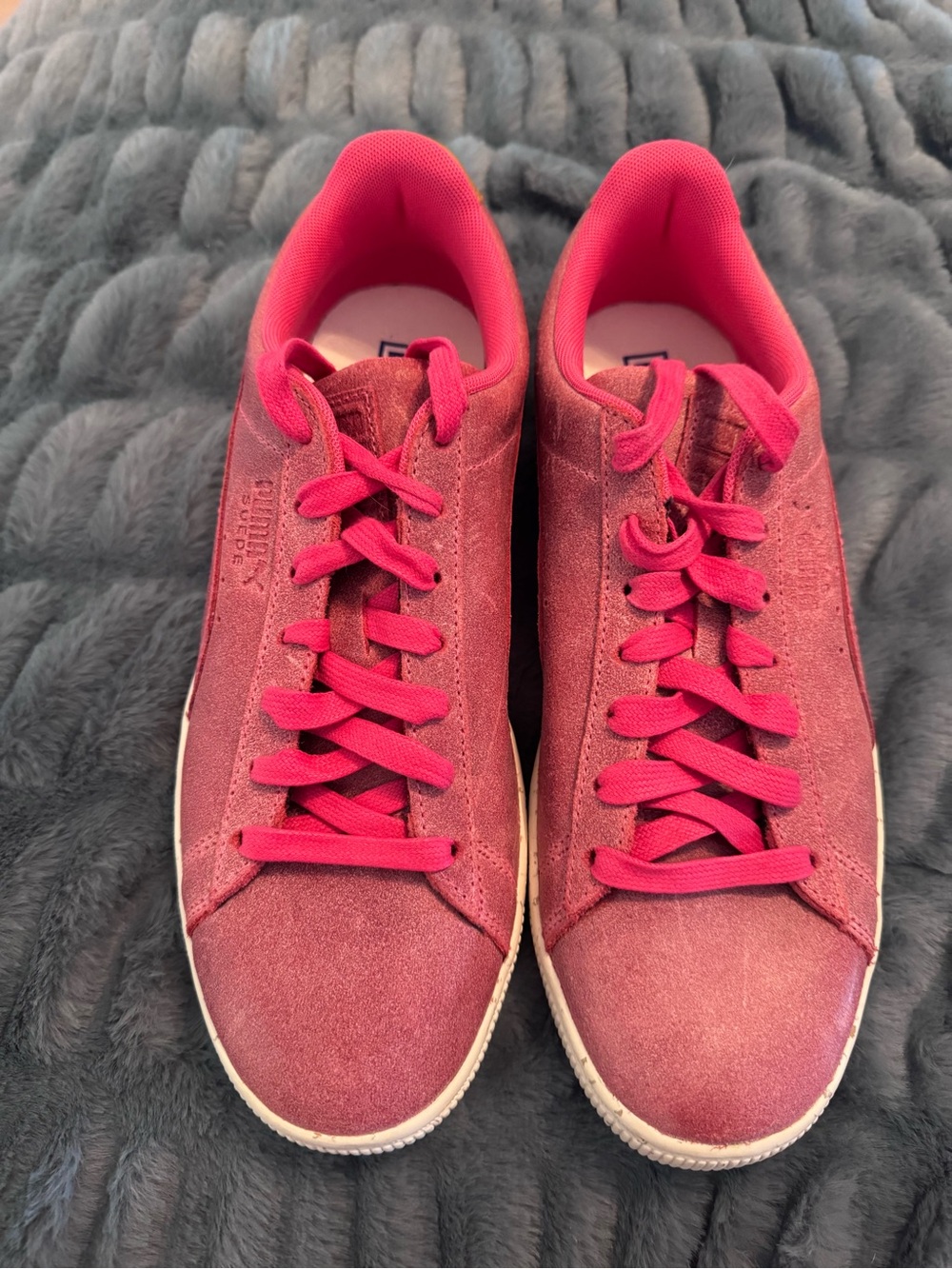 Puma Suede Low-Top Sneakers in Bright Pink